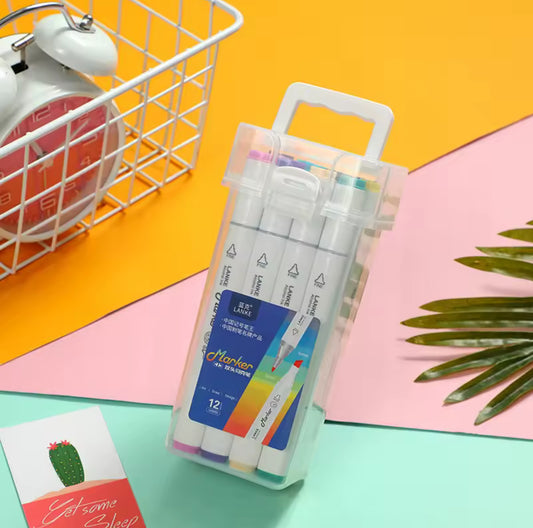 الوان ماركر ذو رأسين رفيع وعريض لجميع انواع رسم السكتشات او التخطيط