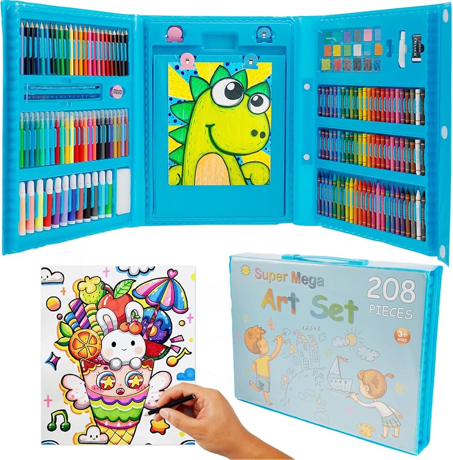 طقم رسم متكامل للأطفال – 208 قطعة