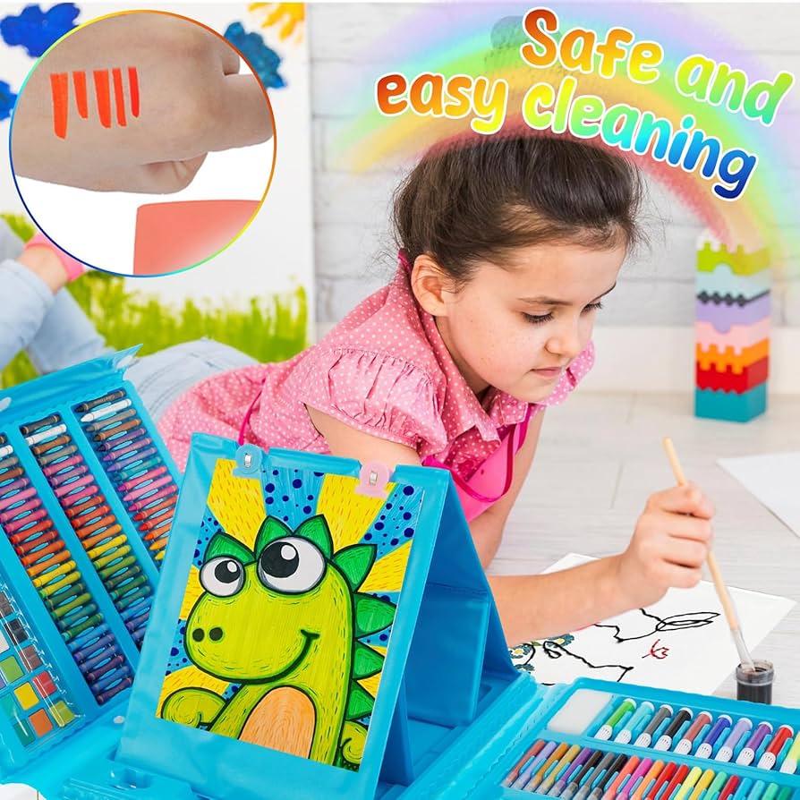 طقم رسم متكامل للأطفال – 208 قطعة