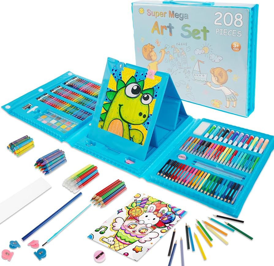 طقم رسم متكامل للأطفال – 208 قطعة