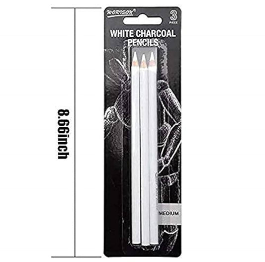 طقم ٣ اقلام فحم ابيض للرسم