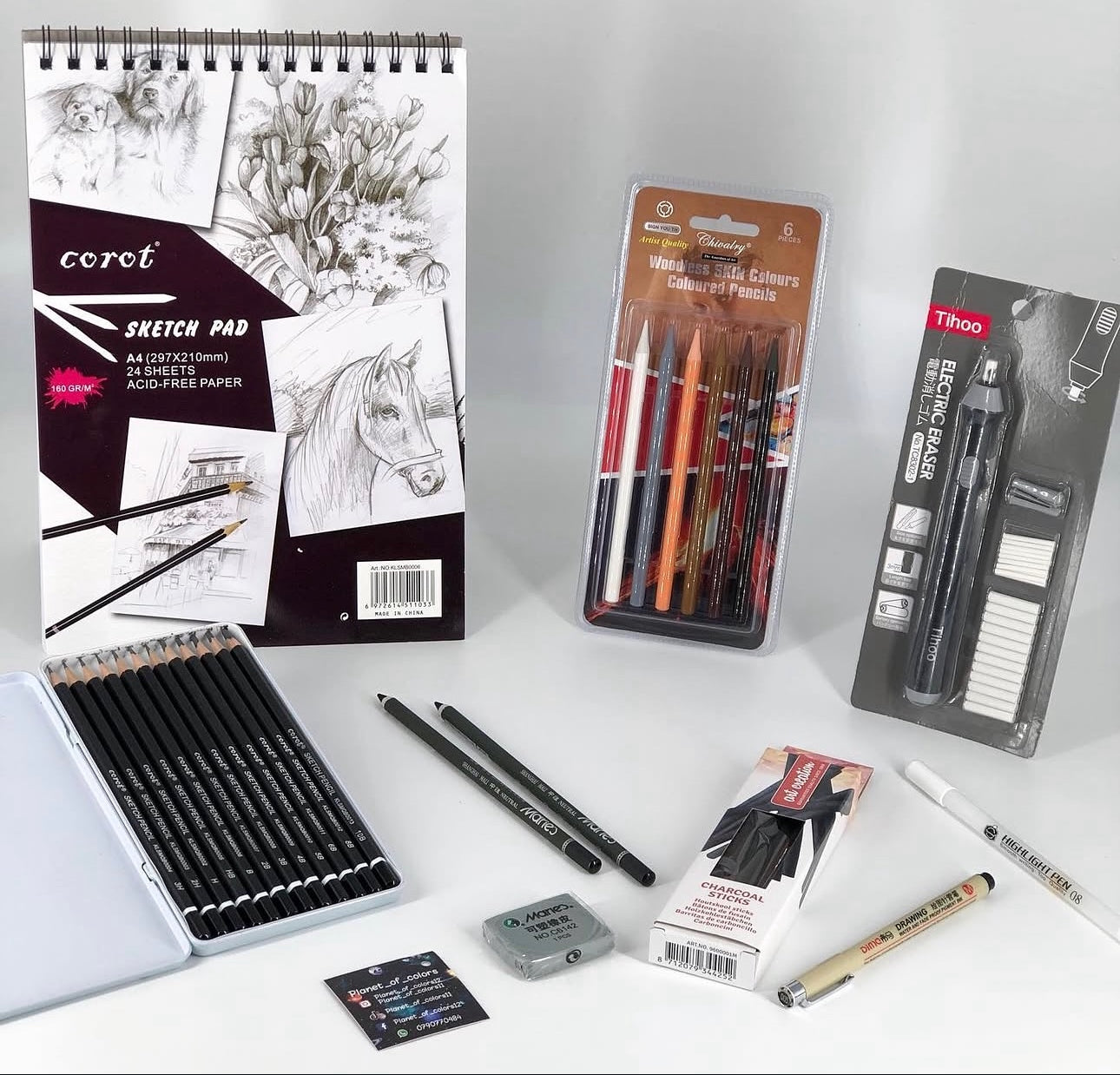 بكج رسامين ادوات الفحم والرصاص