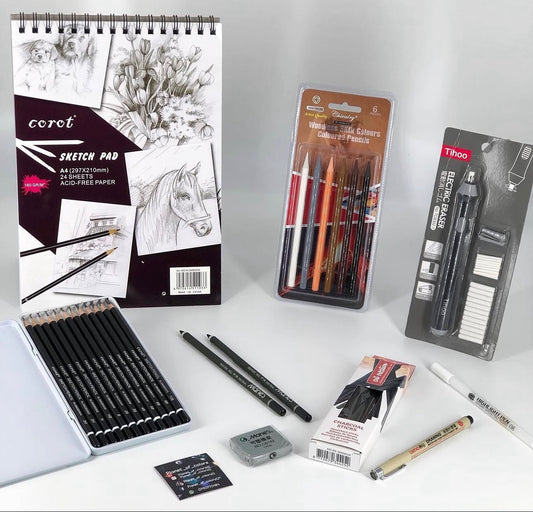 بكج رسامين ادوات الفحم والرصاص