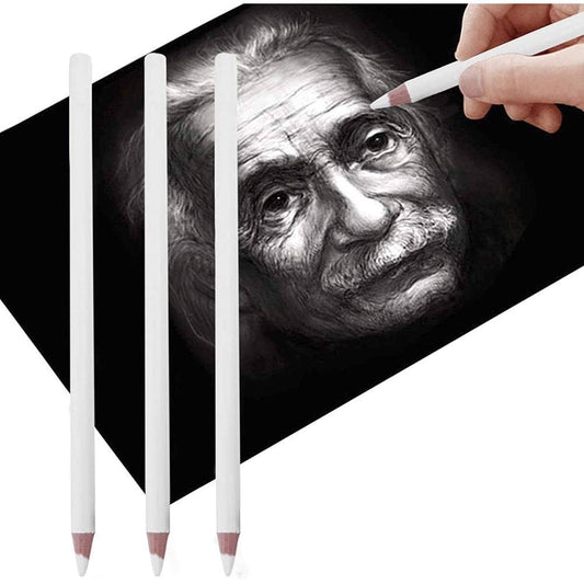طقم ٣ اقلام فحم ابيض للرسم