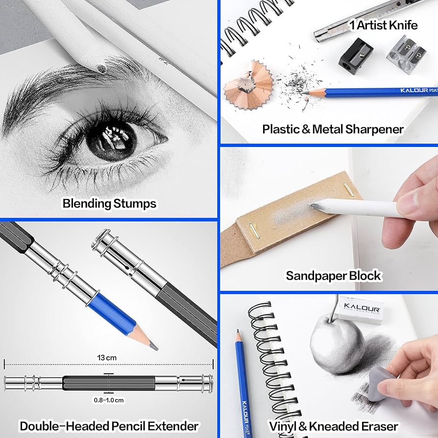 طقم فحم ٣٦ قطعة + دفتر سكتش هدية