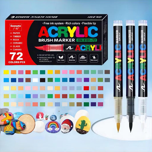 أقلام أكريليك ماركر (Brush Tip) للرسم على جميع الأسطح