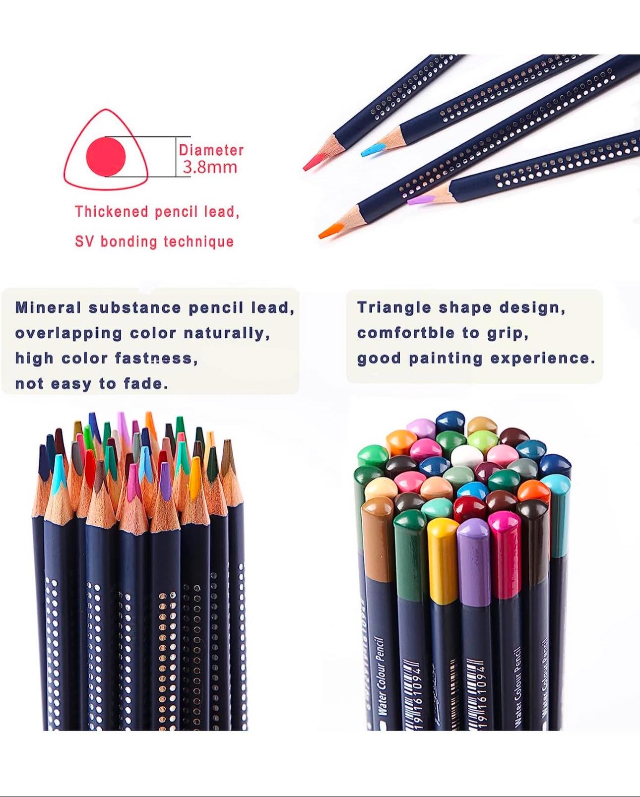 water based color pencils high quality 12pc