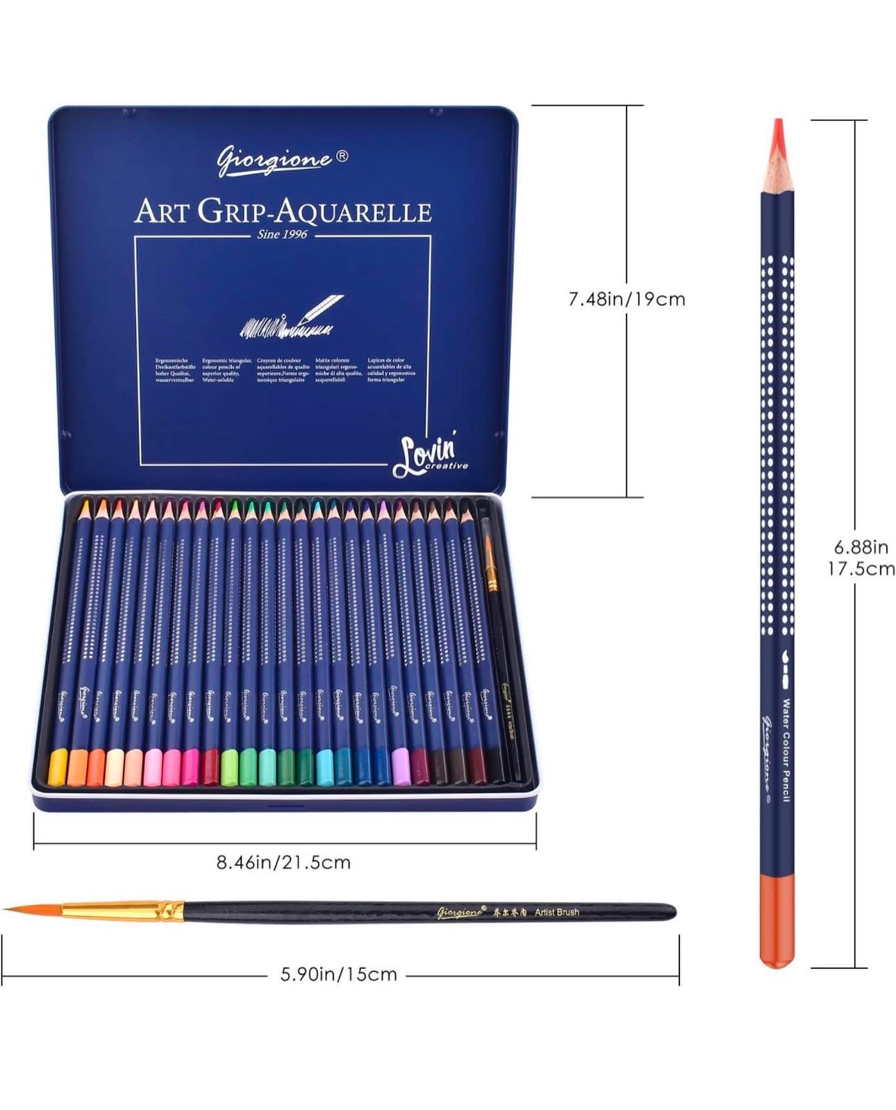 water based color pencils high quality 12pc