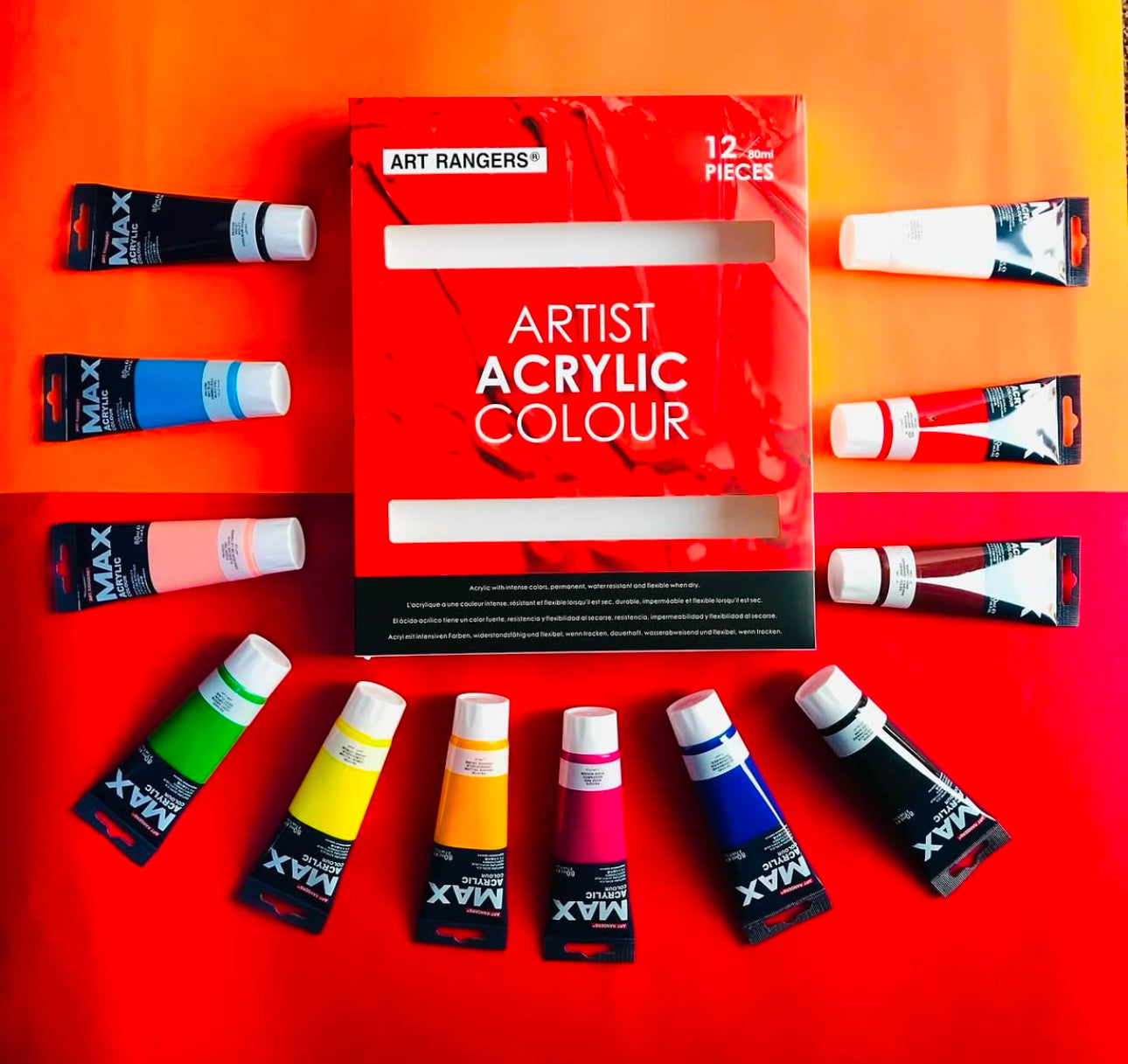 artist acrylic color 12pc -80ml