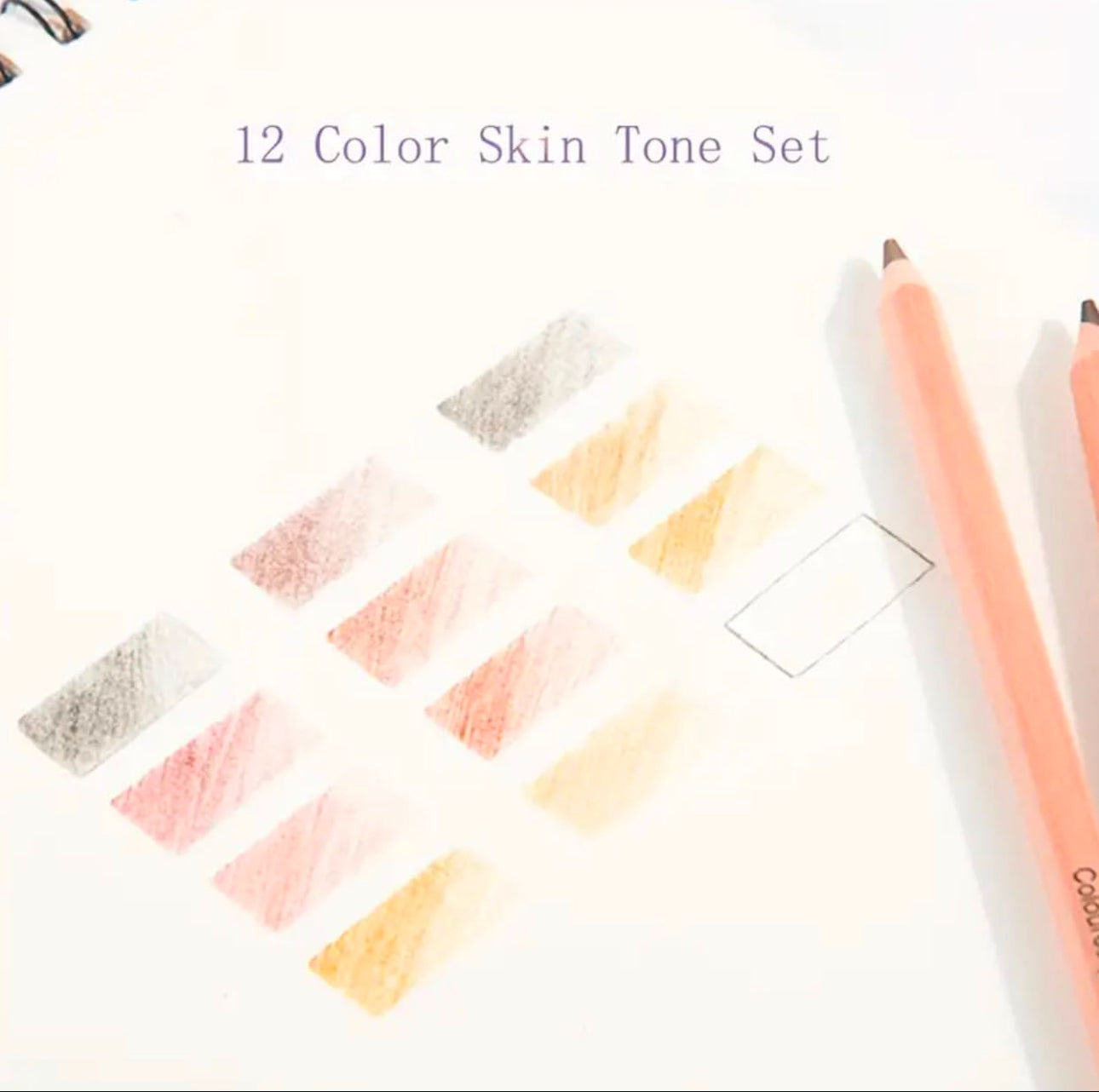 12 skin colour pencils