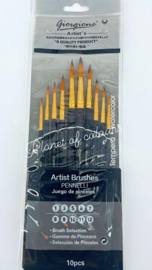 Artist Brushes 10pcs rounded head